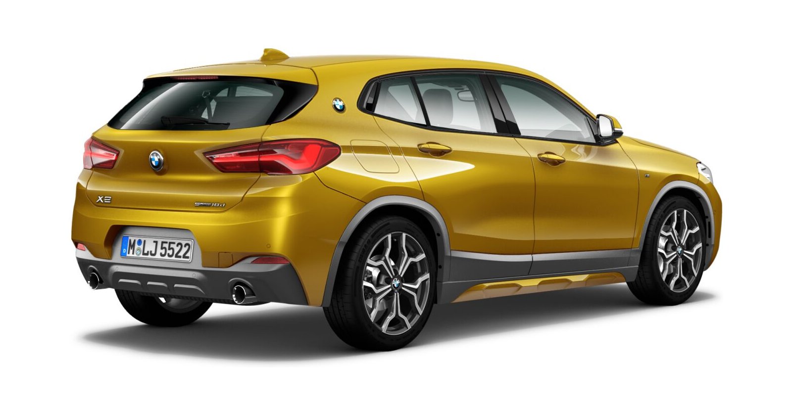 BMW BMW X in Gelb von hinten BMW BMW X in Gelb von hinten