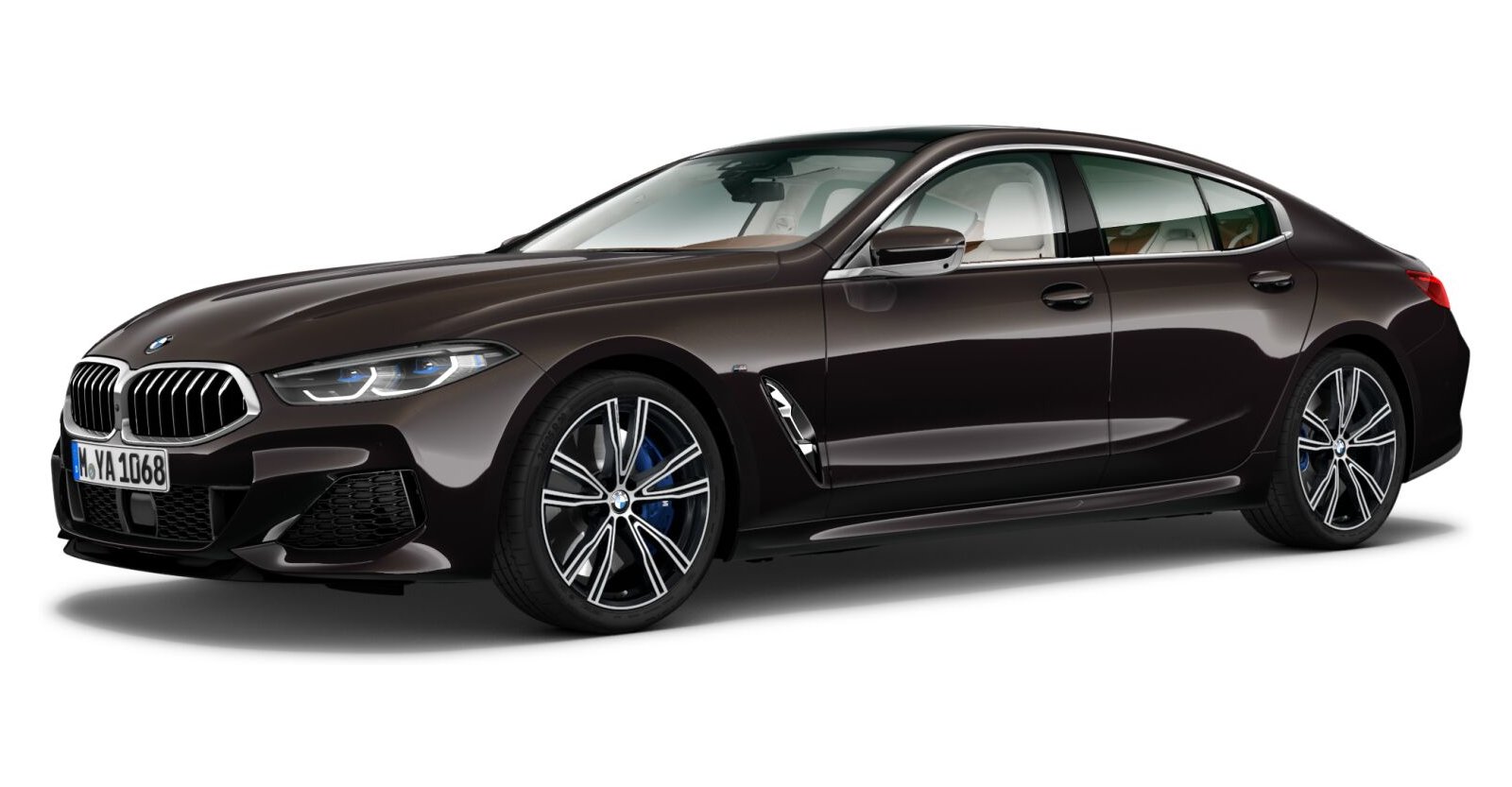 BMW M850i xDrive Gran Coupé in Braun von vorne