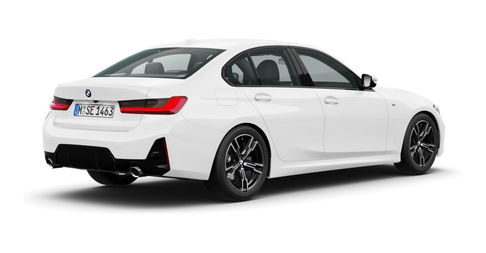 BMW BMW 3er in Weiß von hinten BMW BMW 3er in Weiß von hinten