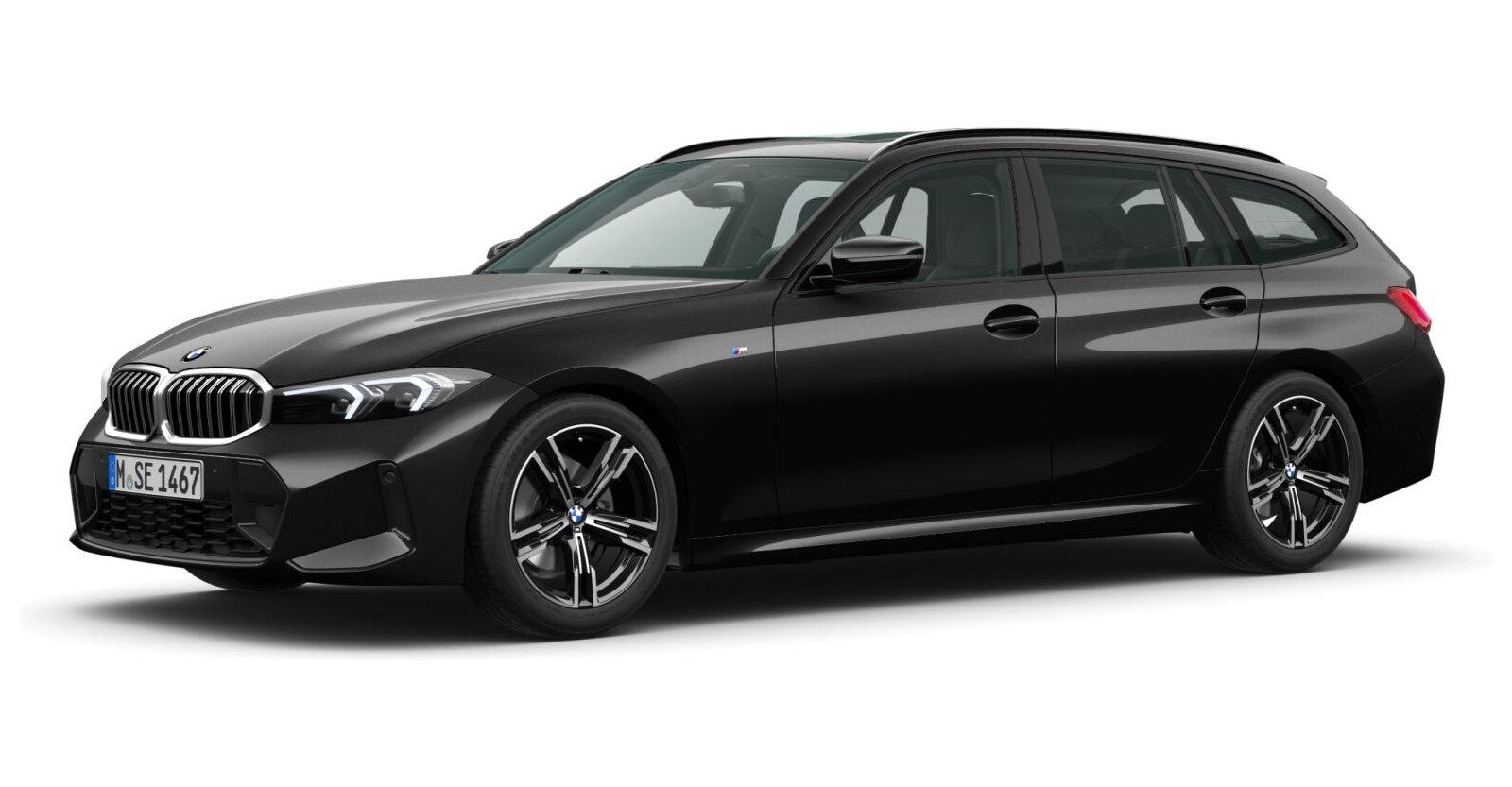BMW BMW 3er in Schwarz von vorne BMW BMW 3er in Schwarz von vorne