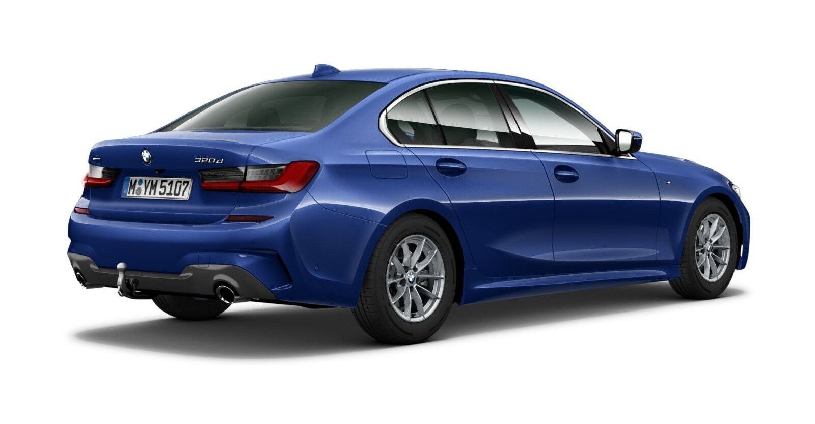 BMW BMW 3er in Blau von hinten BMW BMW 3er in Blau von hinten