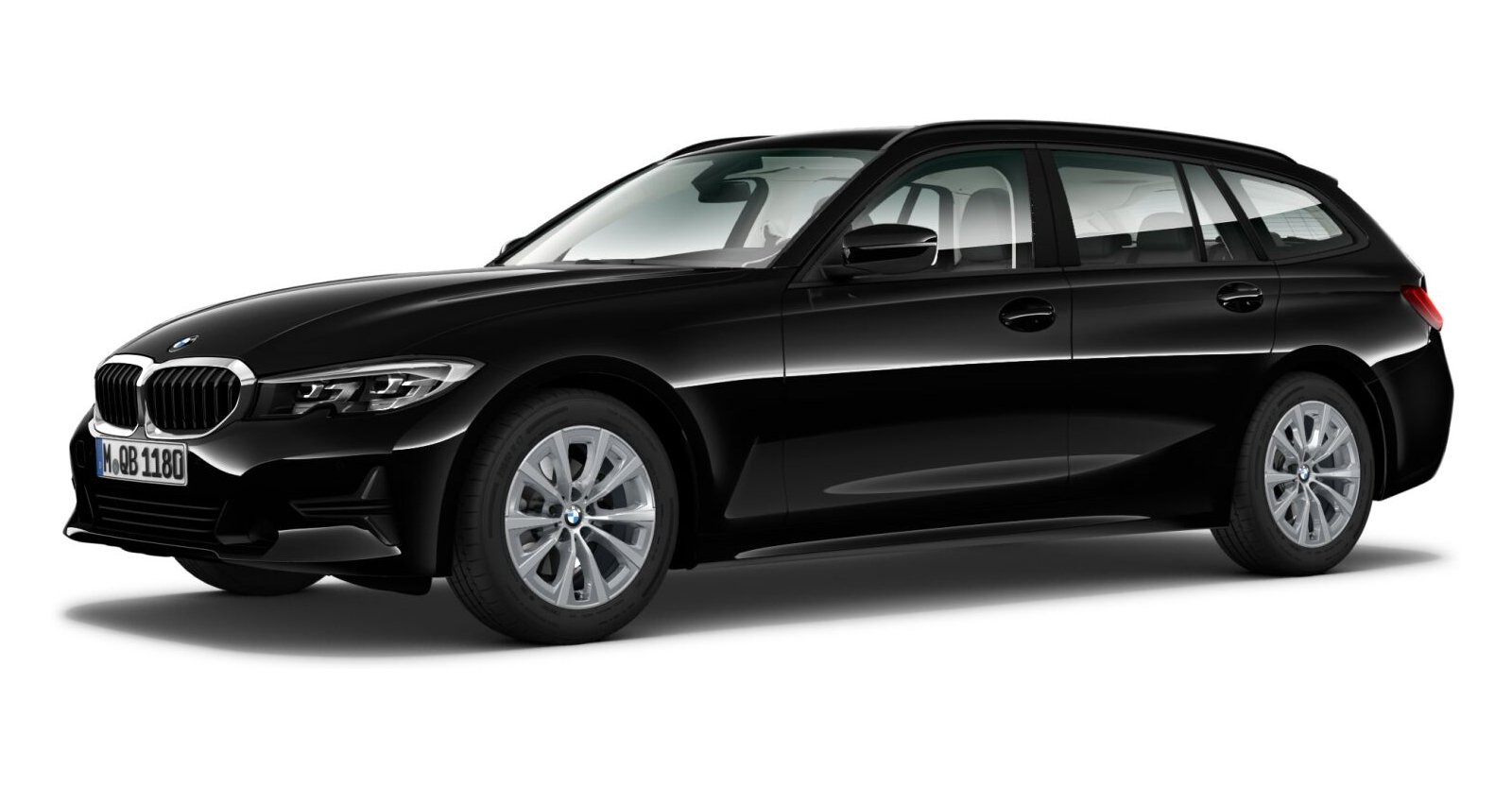 BMW BMW 3er in Schwarz von vorne BMW BMW 3er in Schwarz von vorne