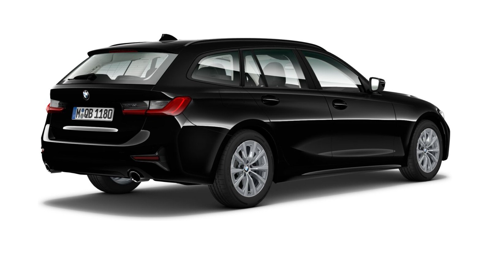 BMW BMW 3er in Schwarz von hinten BMW BMW 3er in Schwarz von hinten