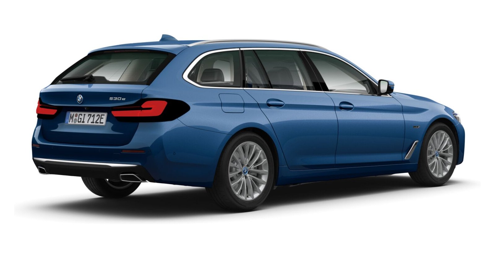 BMW BMW 5er in Blau von hinten BMW BMW 5er in Blau von hinten