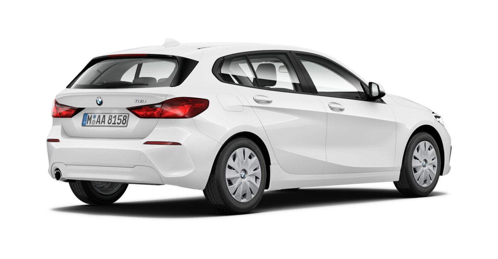 BMW BMW 1er in Weiß von hinten BMW BMW 1er in Weiß von hinten
