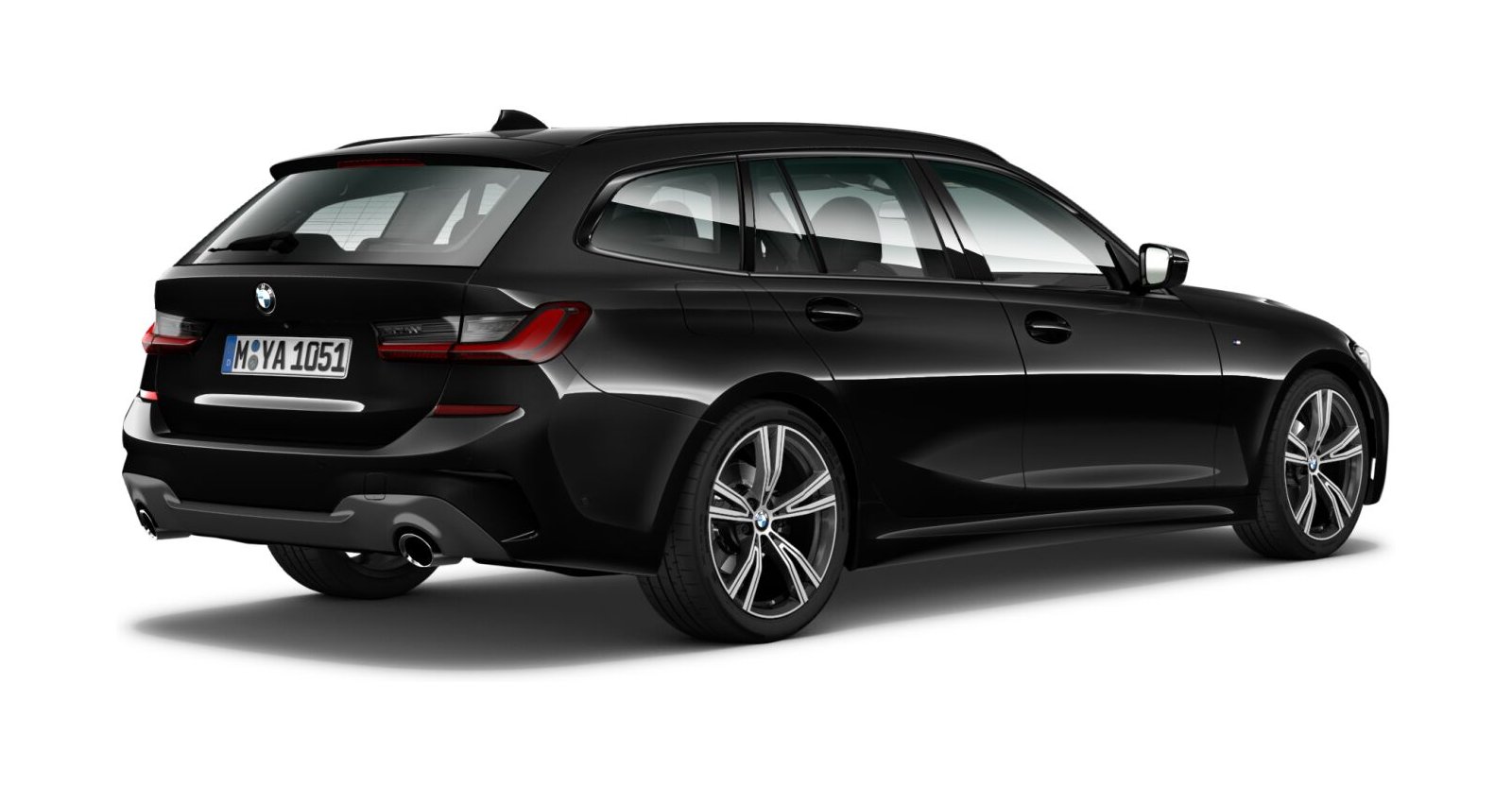 BMW BMW 3er in Schwarz von hinten BMW BMW 3er in Schwarz von hinten