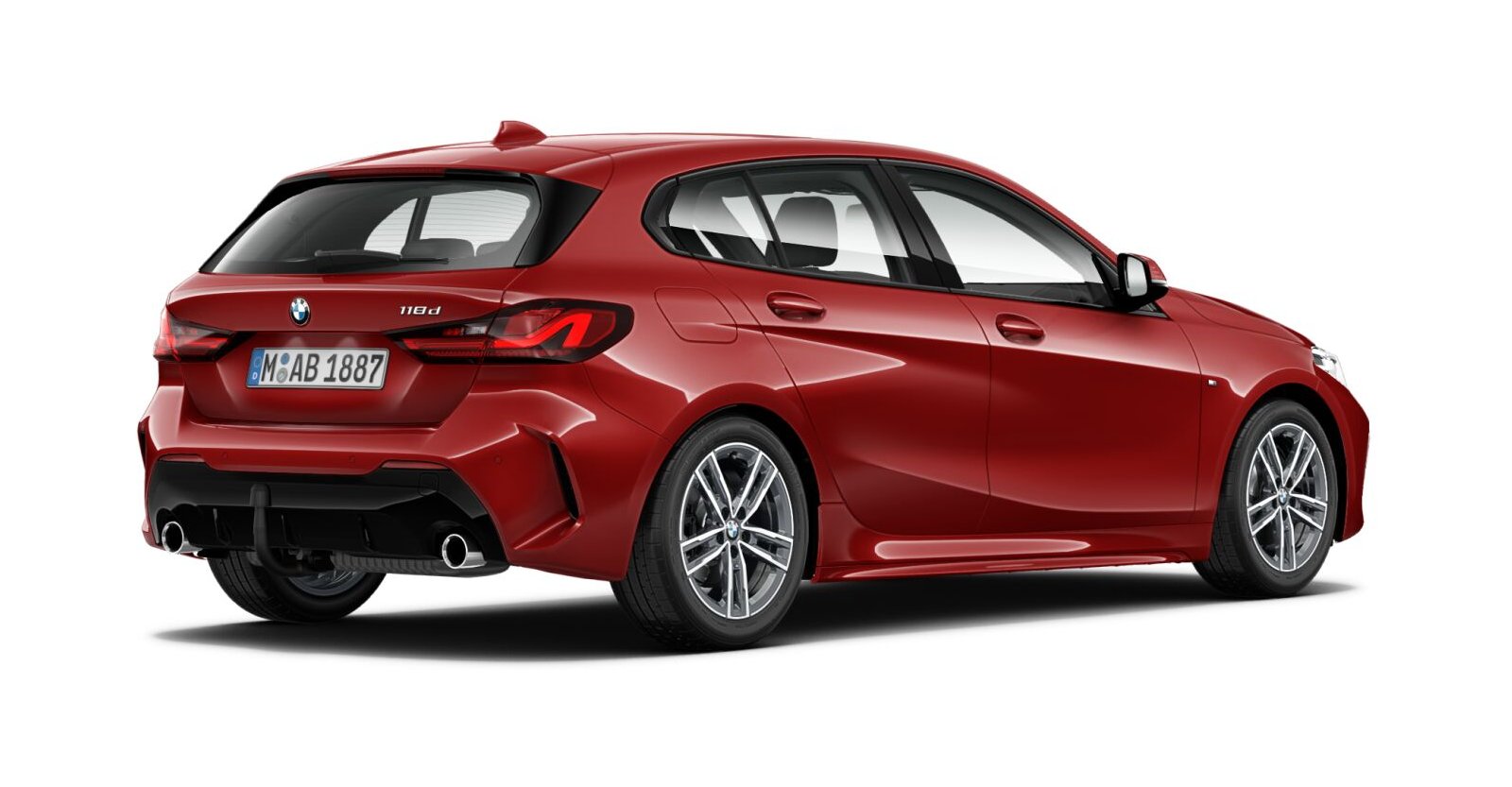 BMW BMW 1er in Rot von hinten BMW BMW 1er in Rot von hinten