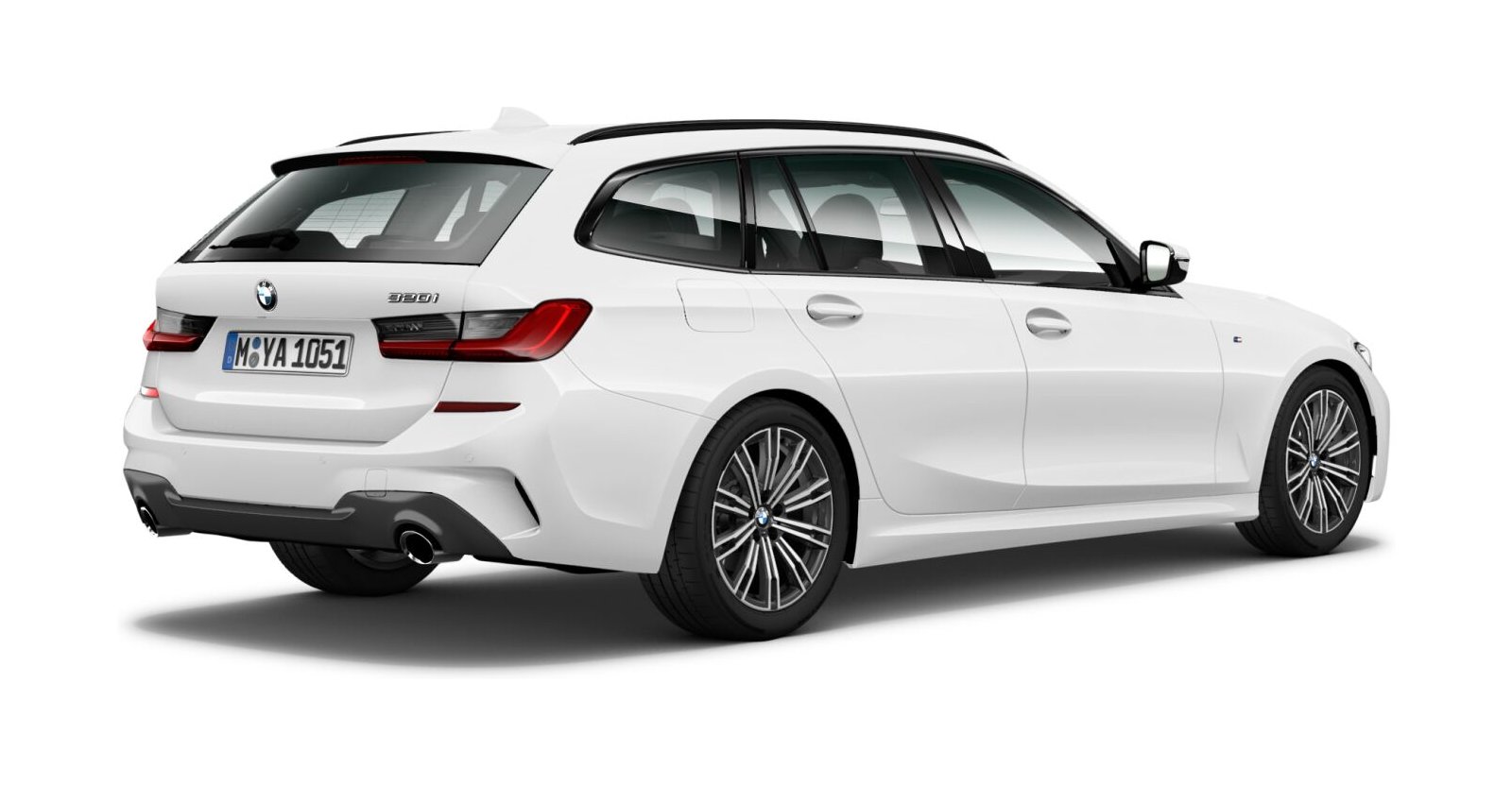 BMW BMW 3er in Weiß von hinten BMW BMW 3er in Weiß von hinten