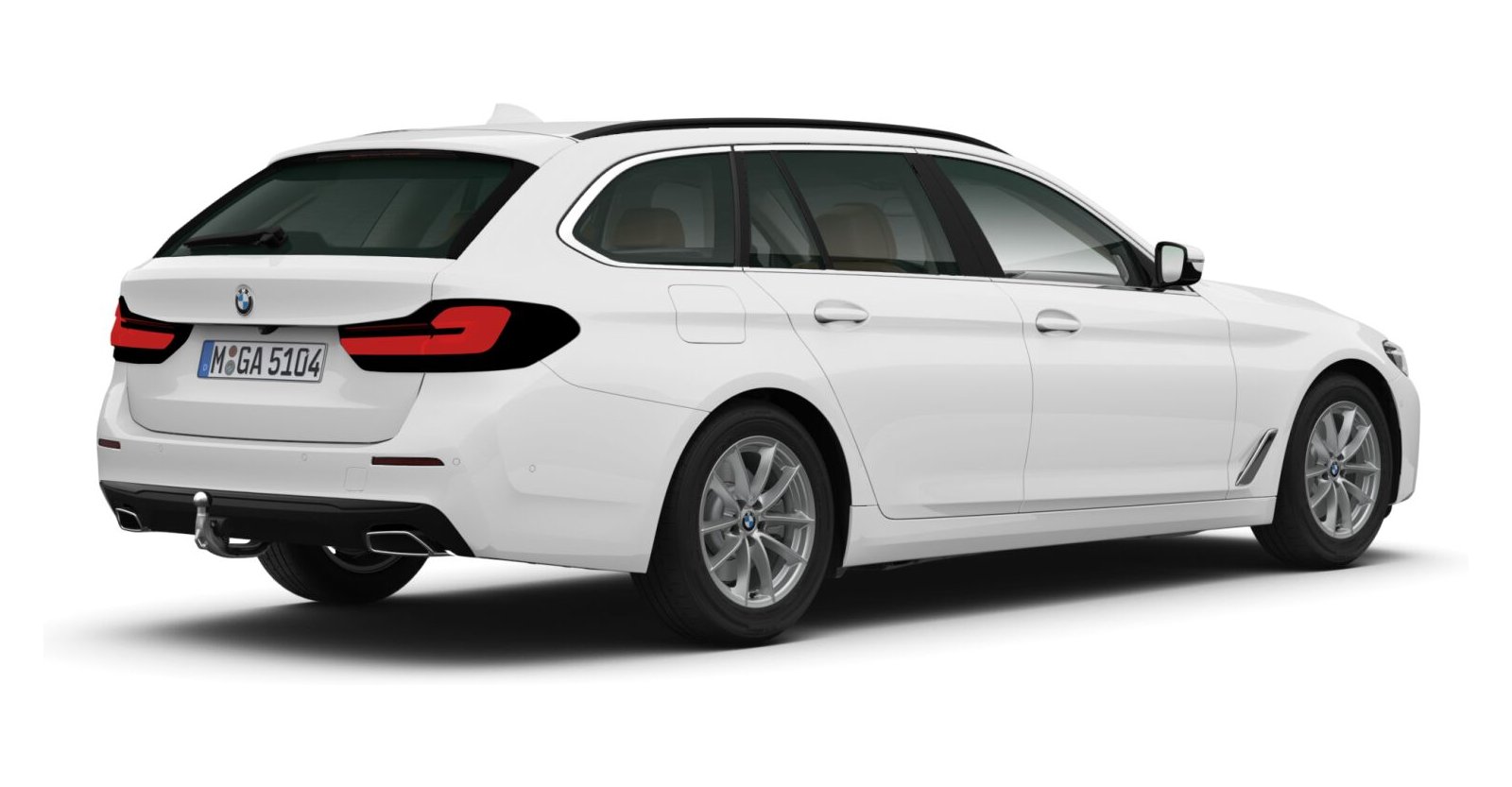 BMW BMW 5er in Weiß von hinten BMW BMW 5er in Weiß von hinten