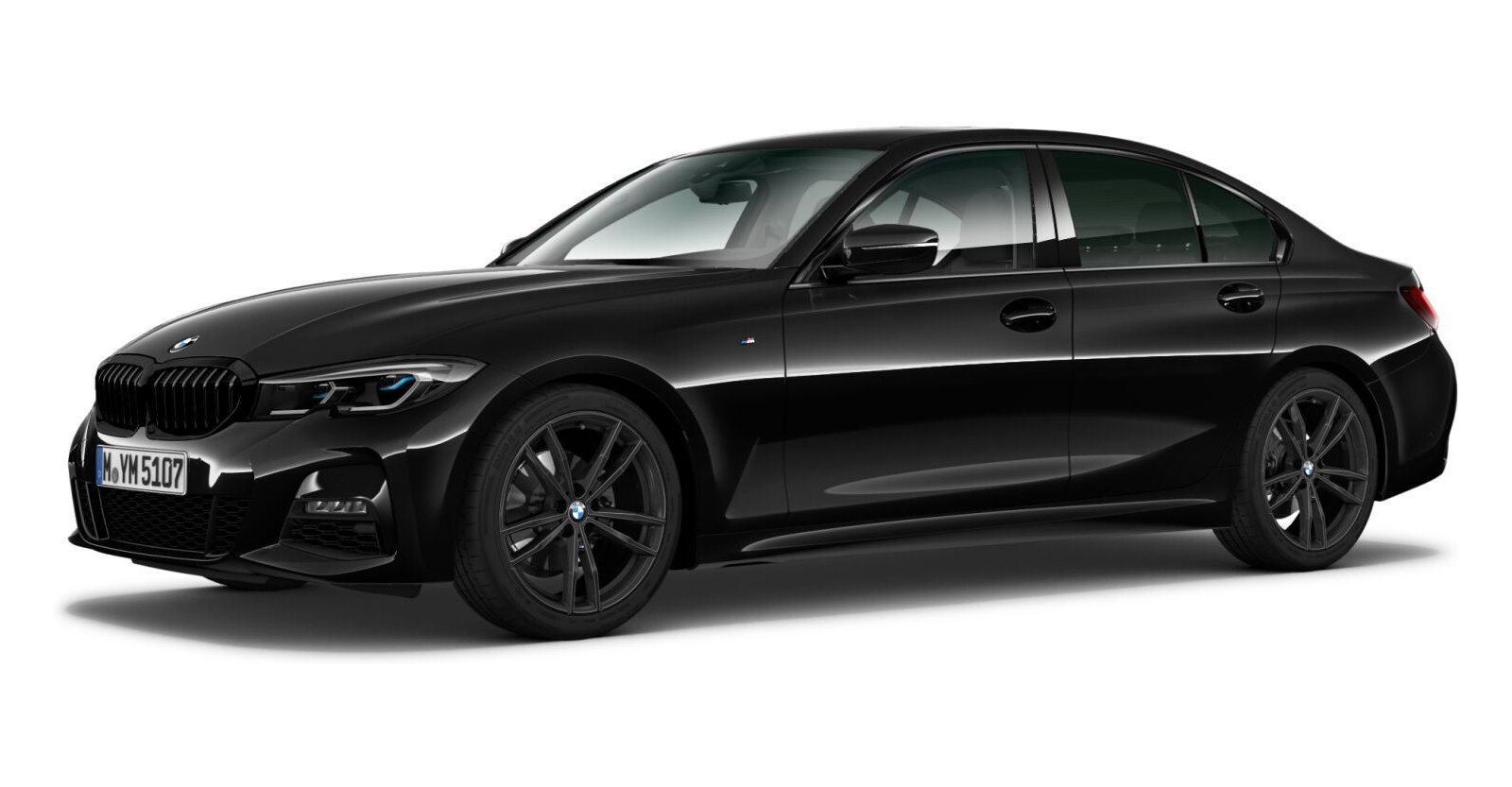 BMW BMW 3er in Schwarz von vorne BMW BMW 3er in Schwarz von vorne