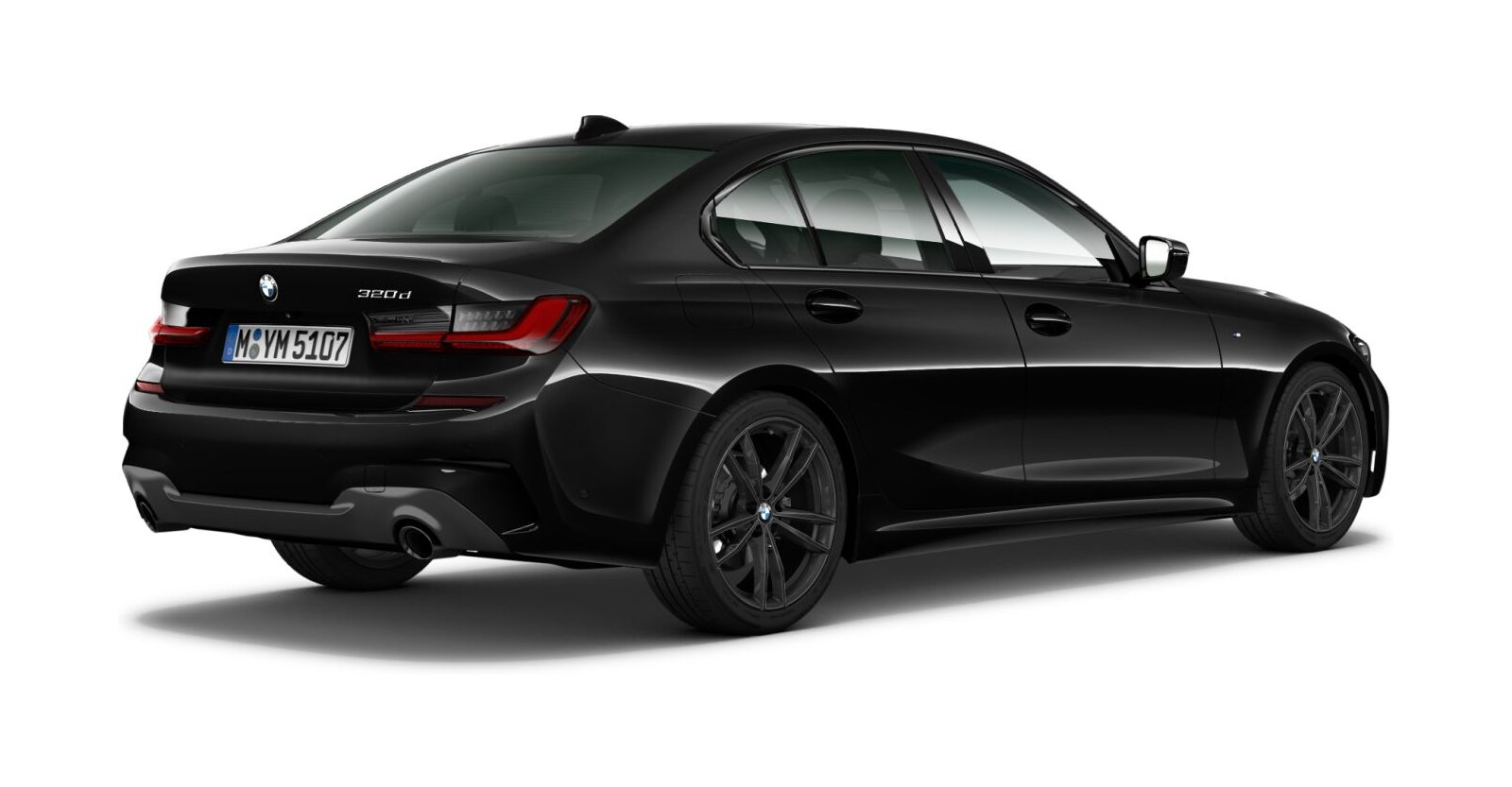 BMW BMW 3er in Schwarz von hinten BMW BMW 3er in Schwarz von hinten