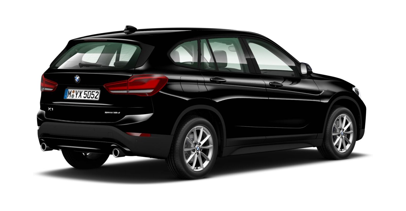 BMW BMW X in Schwarz von hinten