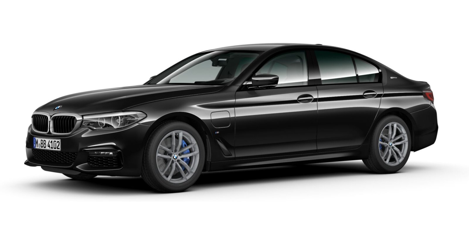 BMW 530e iPerformance Limousine in Schwarz von vorne