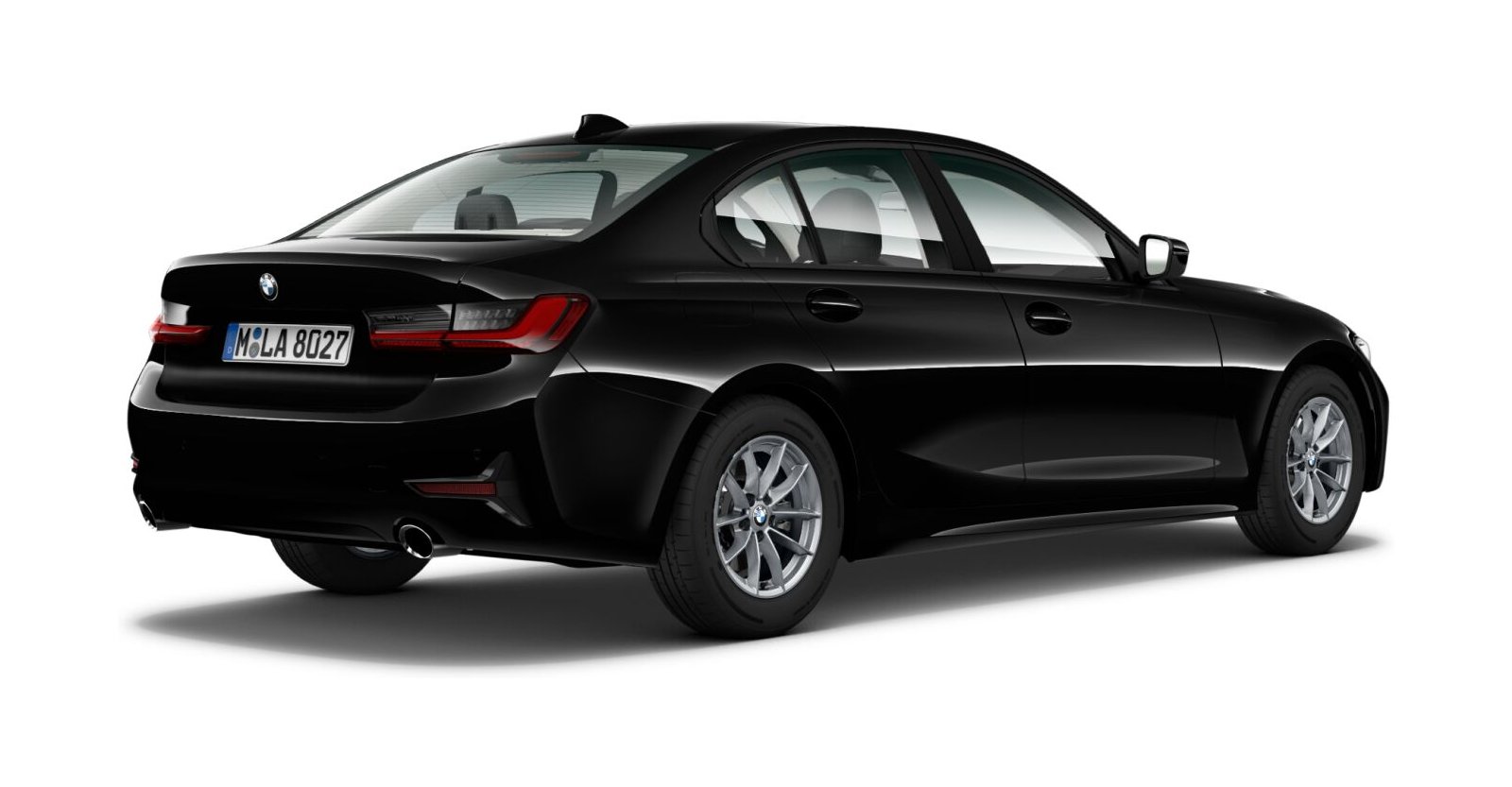 BMW BMW 3er in Schwarz von hinten