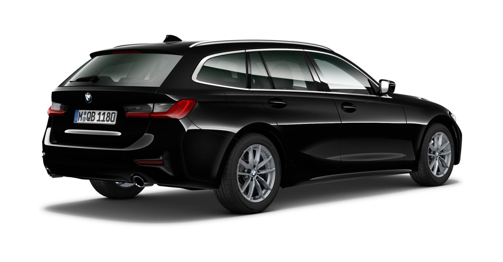 BMW BMW 3er in Schwarz von hinten BMW BMW 3er in Schwarz von hinten