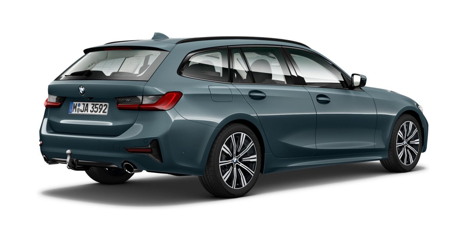 BMW BMW 3er in Blau von hinten BMW BMW 3er in Blau von hinten