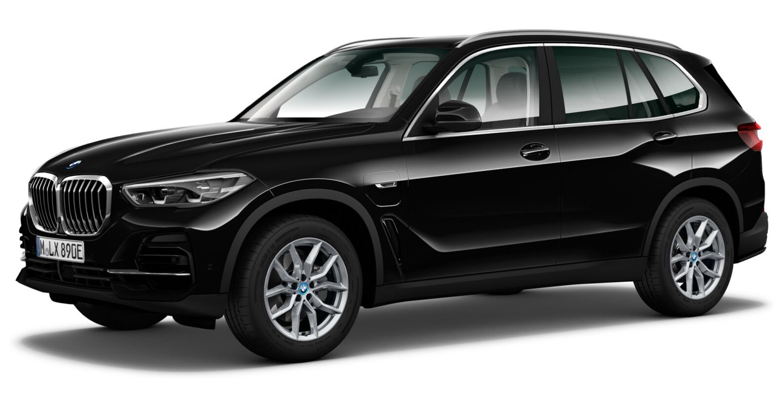 BMW X5 xDrive45e in Schwarz von vorne