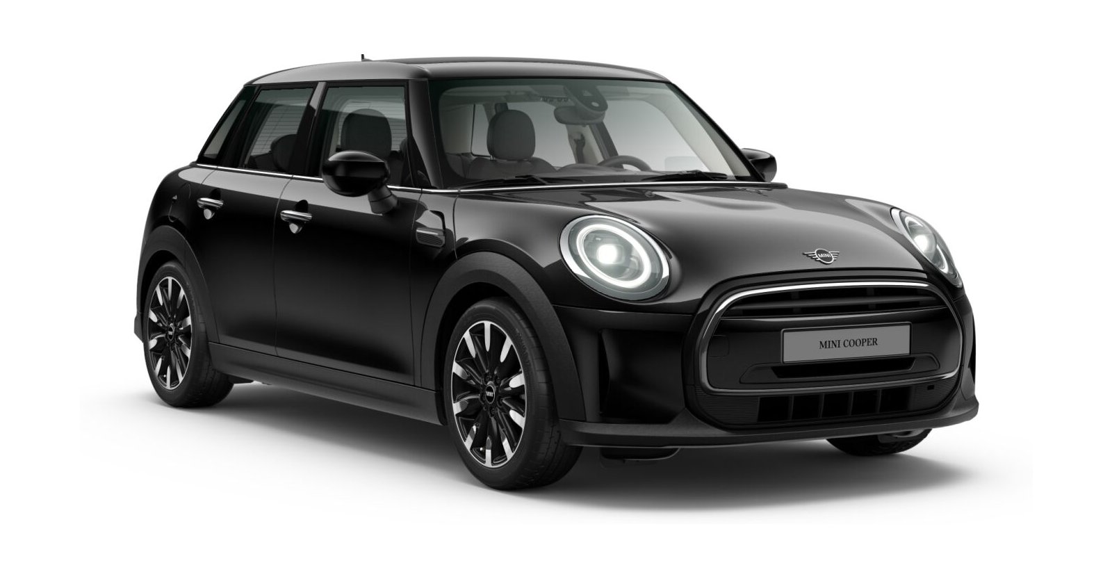 MINI Cooper 5-Türer in Schwarz von vorne