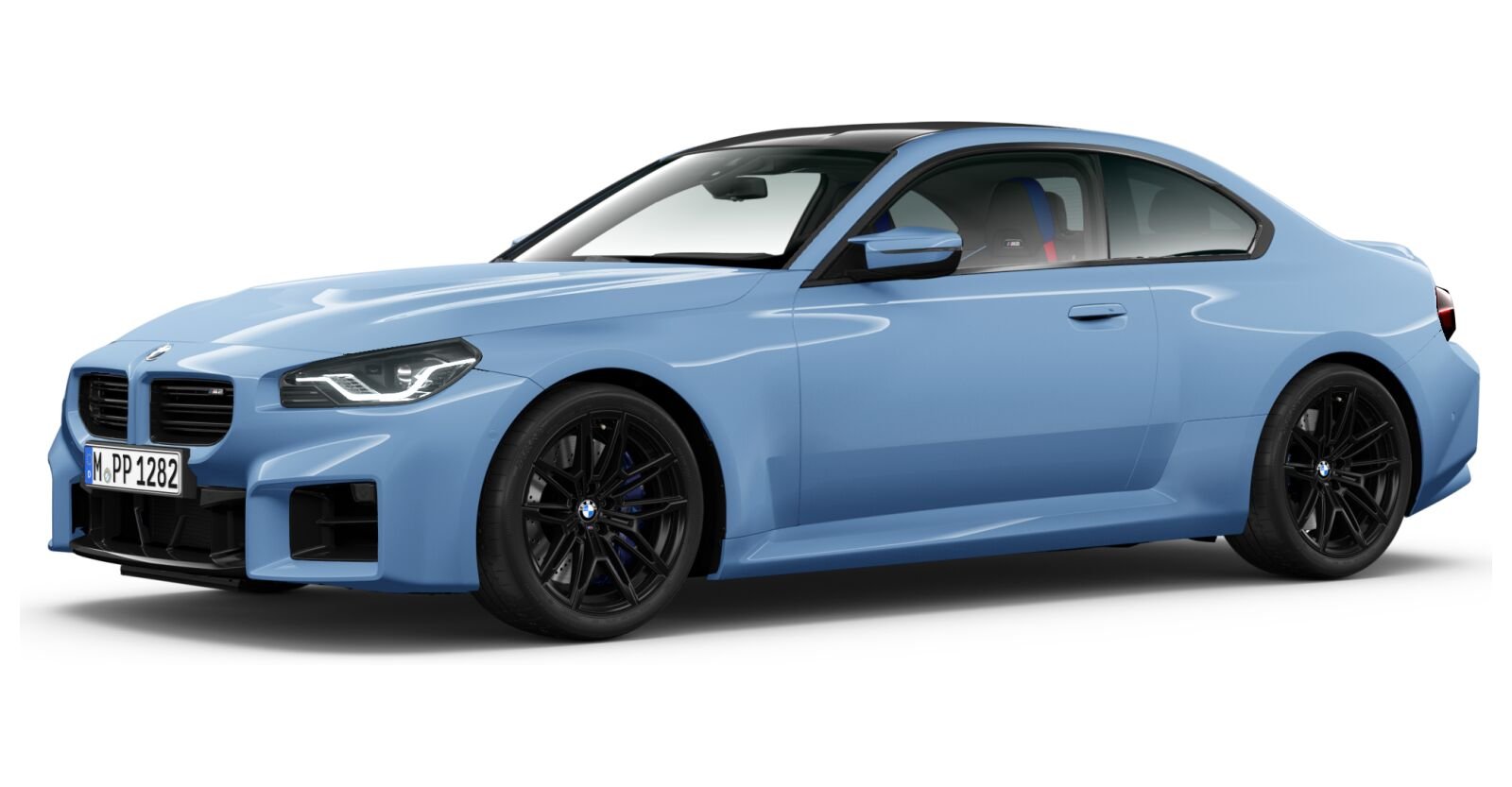 BMW M2 Coupé in Blau von vorne