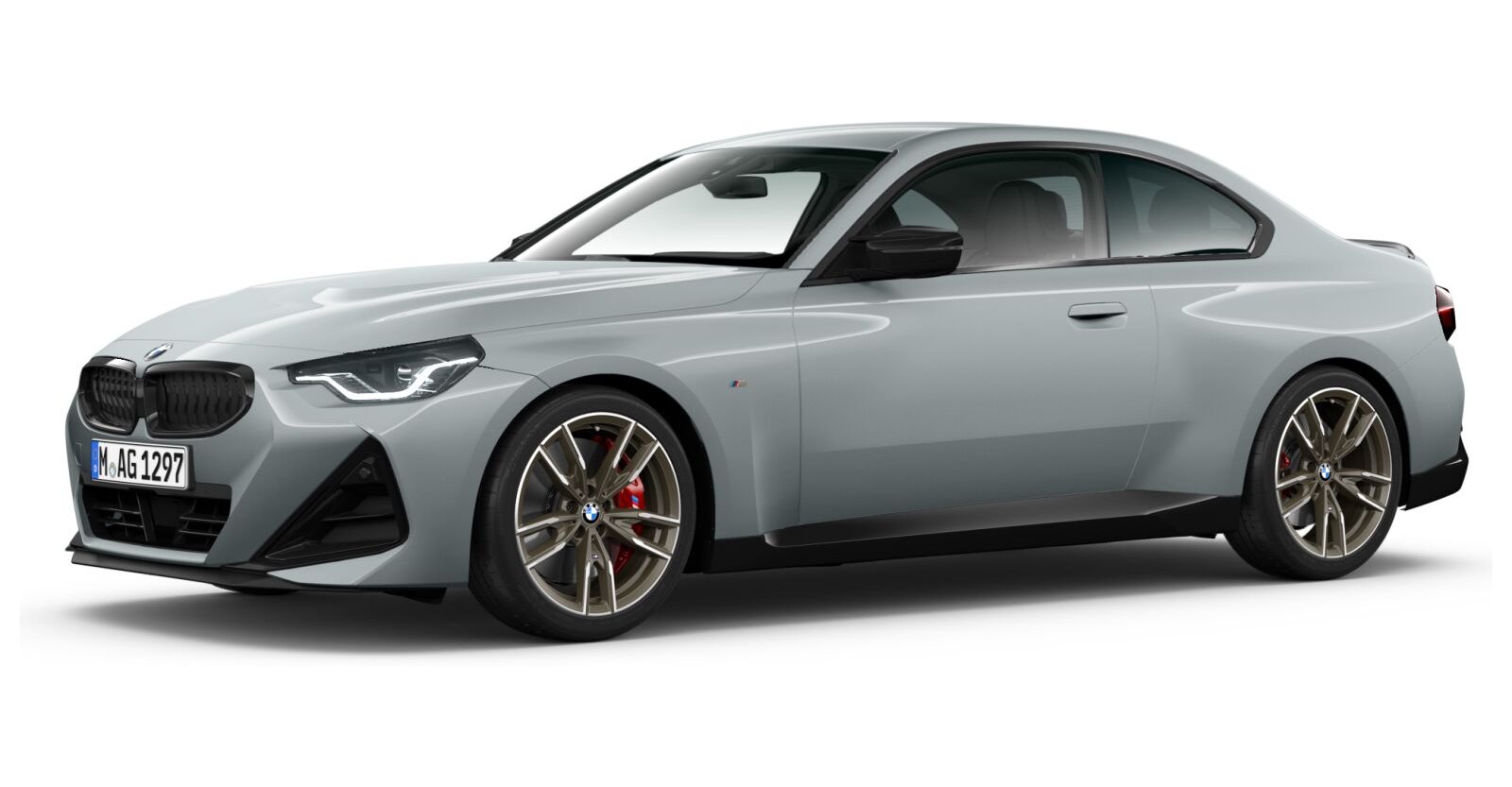 BMW M240i Coupé in Grau von vorne BMW M240i Coupé in Grau von vorne