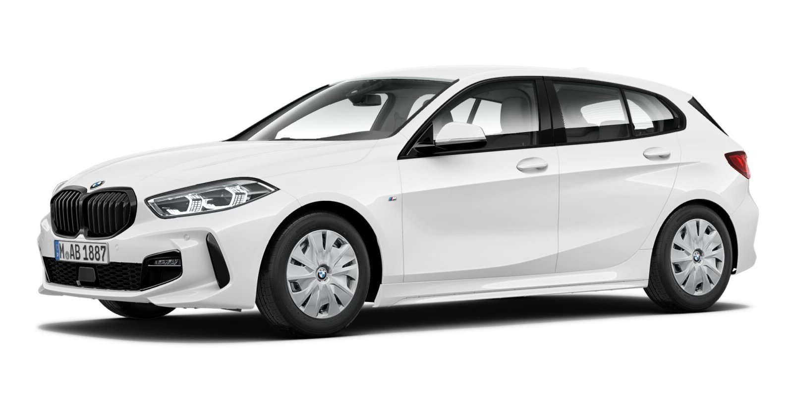BMW 118i in Weiß von vorne