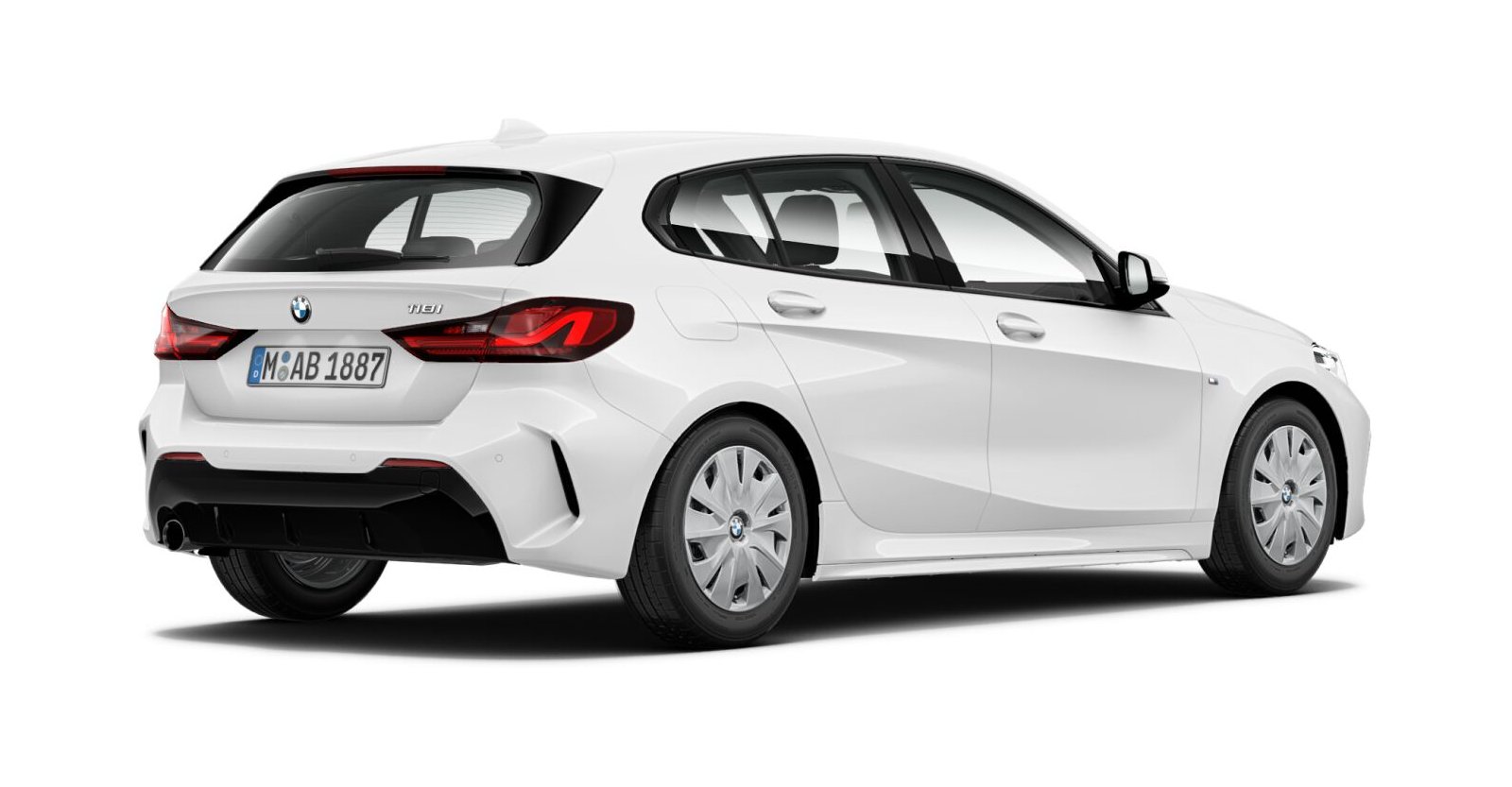 BMW BMW 1er in Weiß von hinten