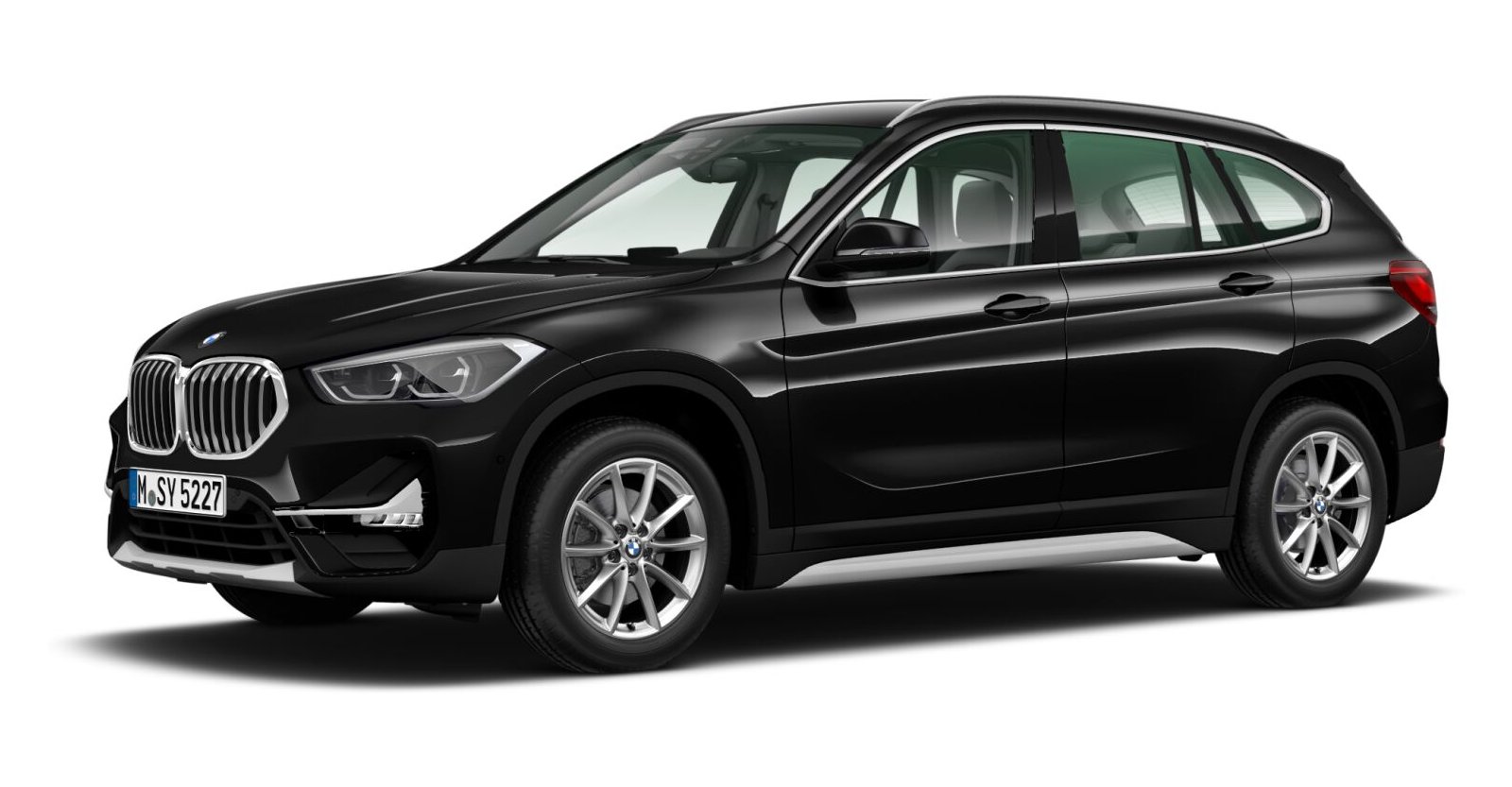 BMW X1 sDrive18d in Schwarz von vorne