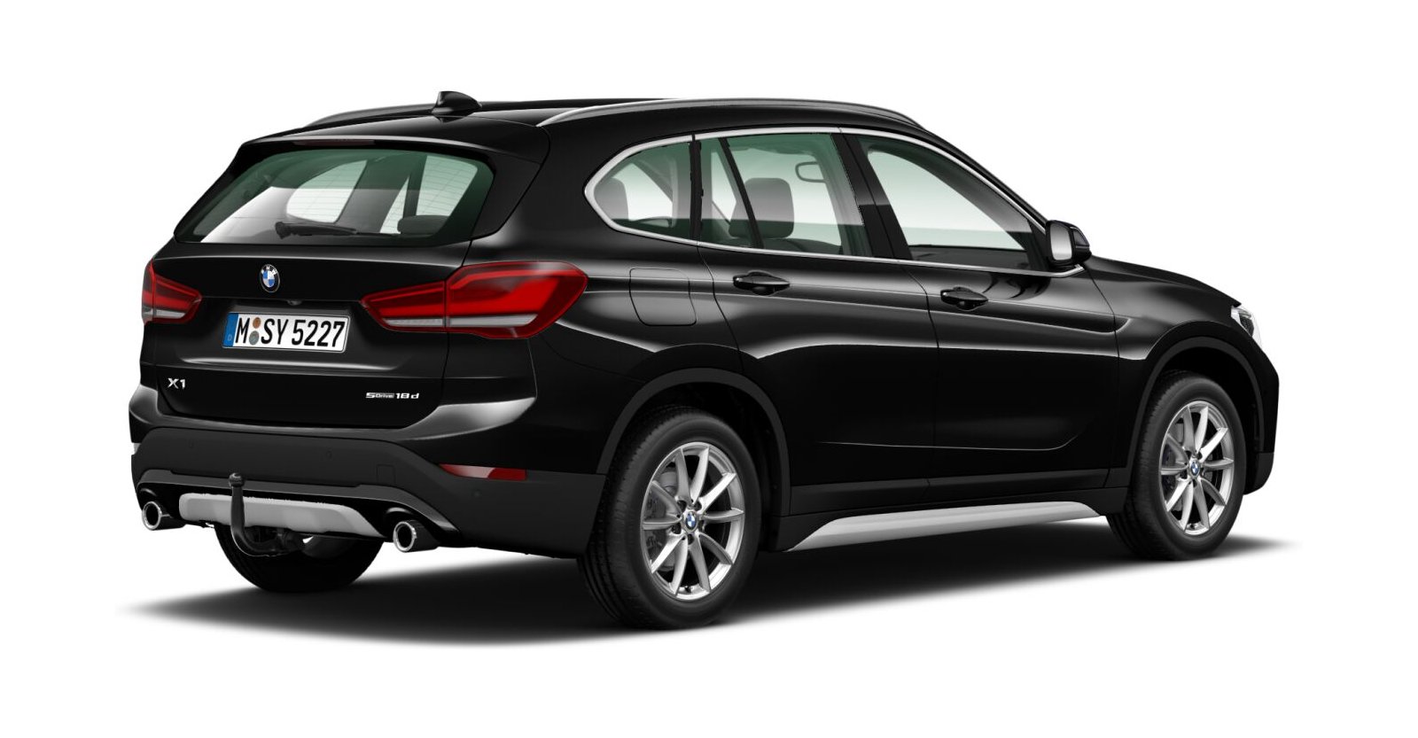 BMW BMW X in Schwarz von hinten