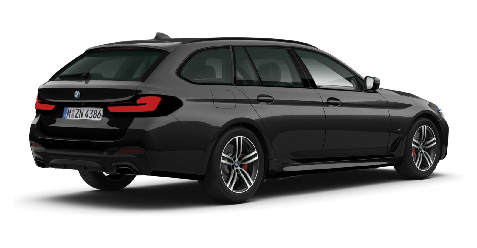 BMW BMW 5er in Schwarz von hinten