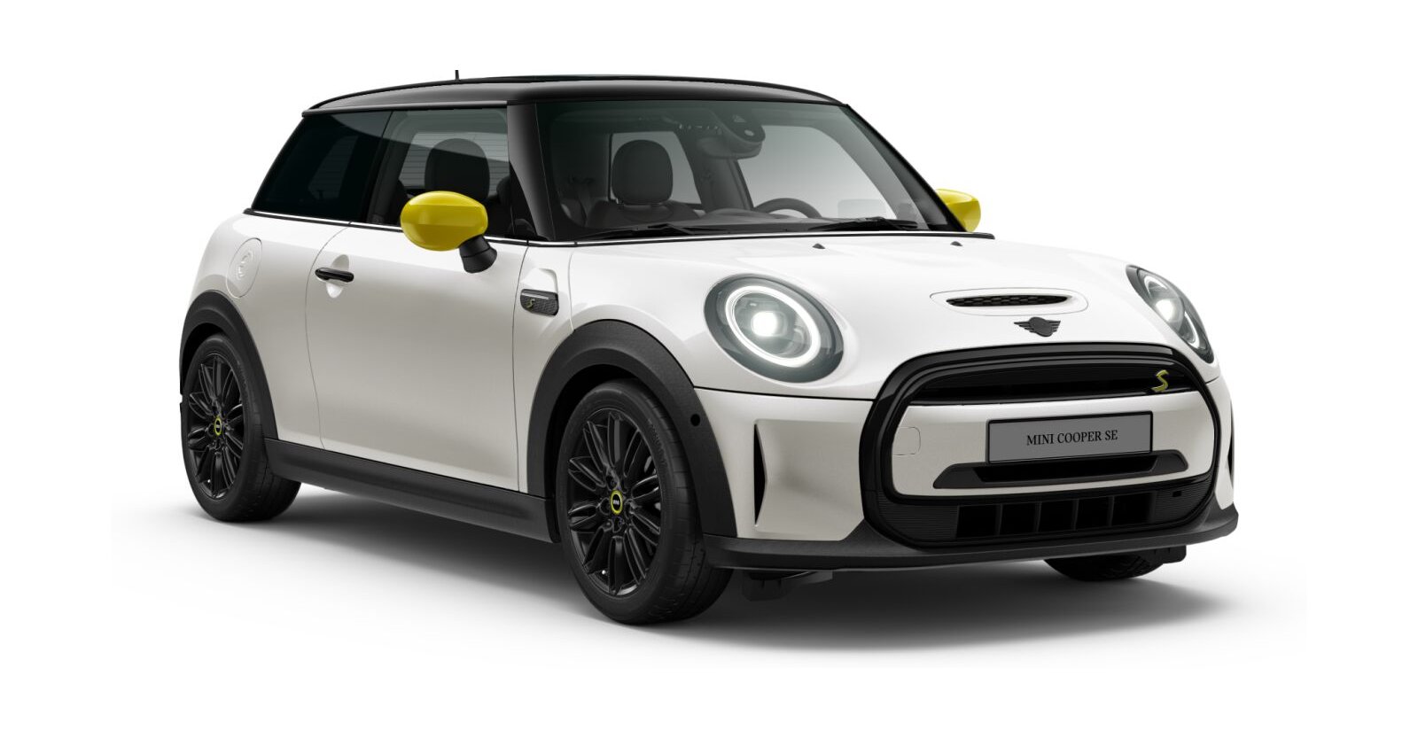 MINI Cooper SE in Weiß von vorne