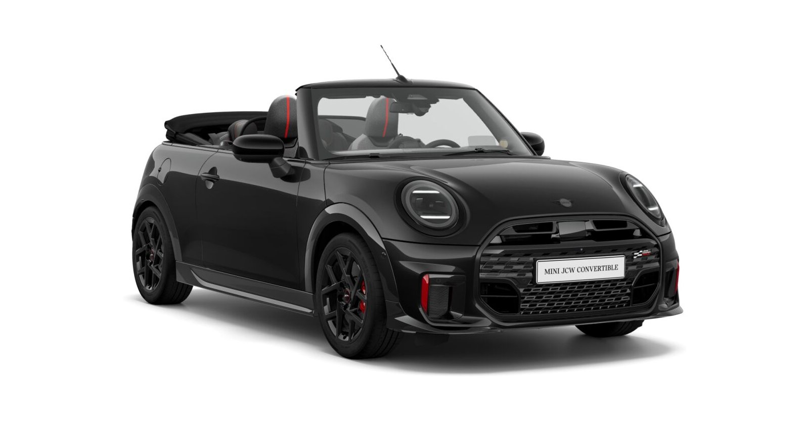 MINI John Cooper Works Cabrio in Schwarz von vorne