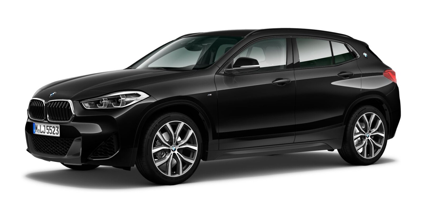 BMW X2 sDrive18d in Schwarz von vorne BMW X2 sDrive18d in Schwarz von vorne