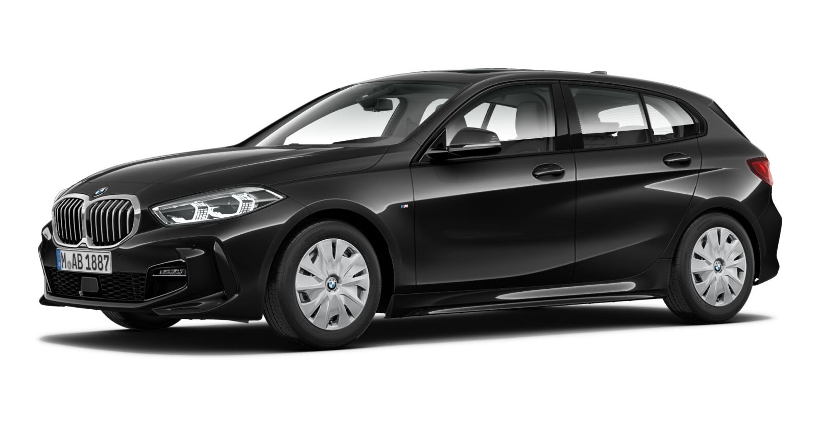 BMW 120d xDrive in Schwarz von vorne BMW 120d xDrive in Schwarz von vorne