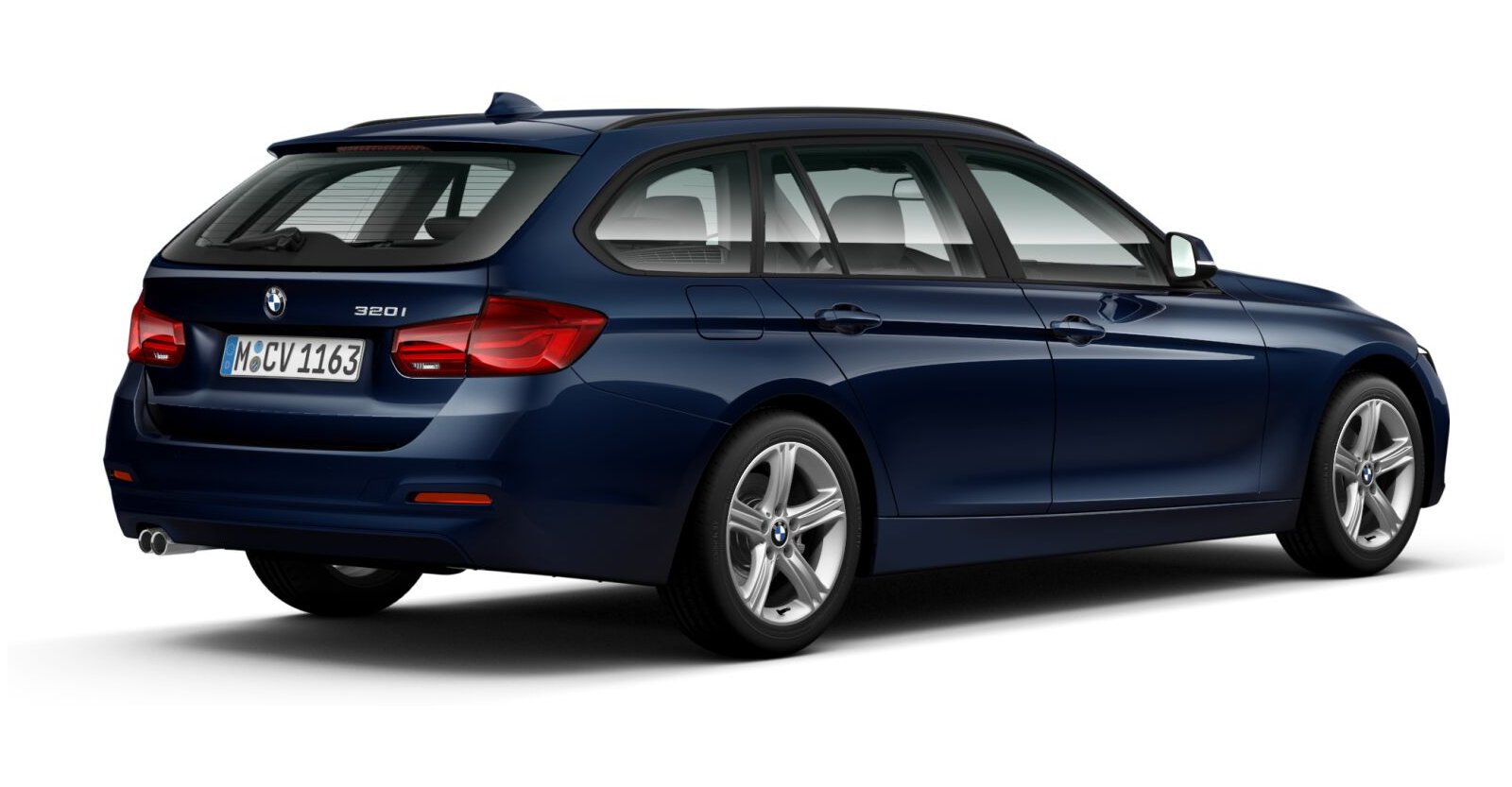 BMW BMW 3er in Blau von hinten BMW BMW 3er in Blau von hinten