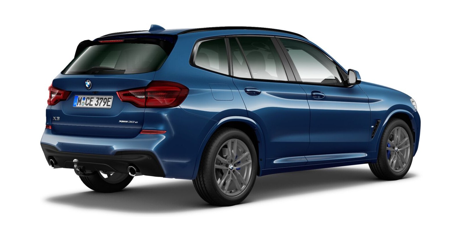 BMW BMW X in Blau von hinten BMW BMW X in Blau von hinten