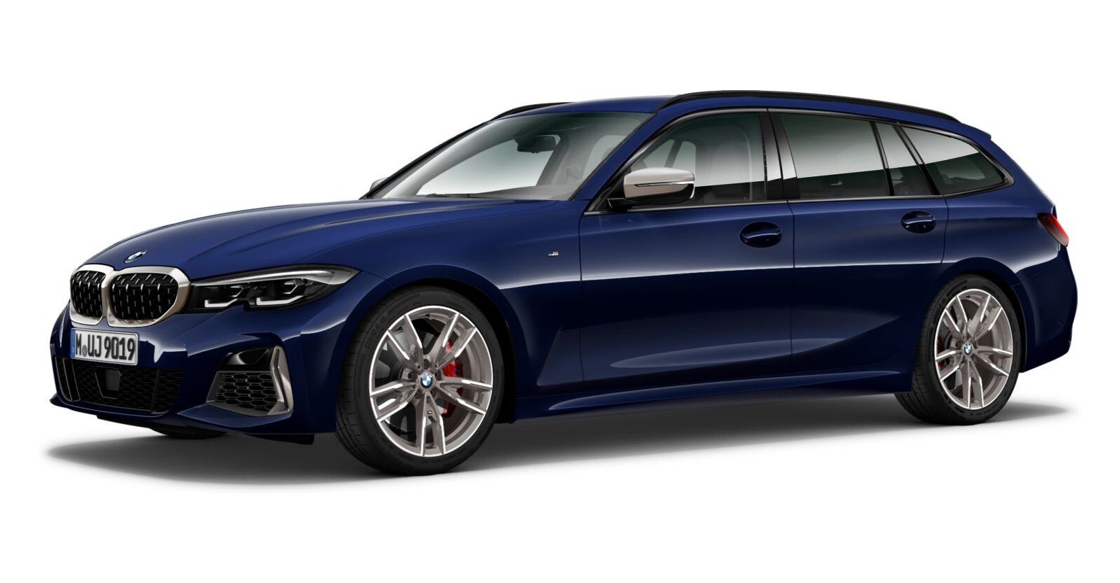 BMW M340i xDrive Touring in Blau von vorne