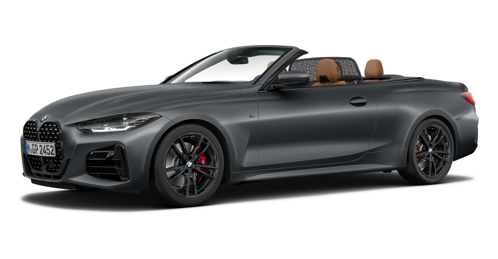 BMW M440i xDrive Cabrio in Grau von vorne