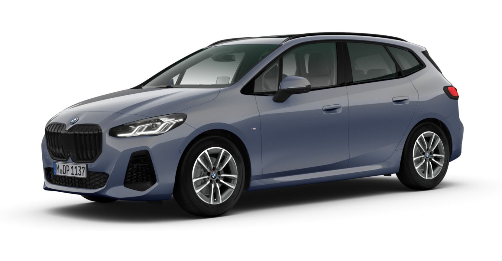 BMW 218i Active Tourer in Grau von vorne