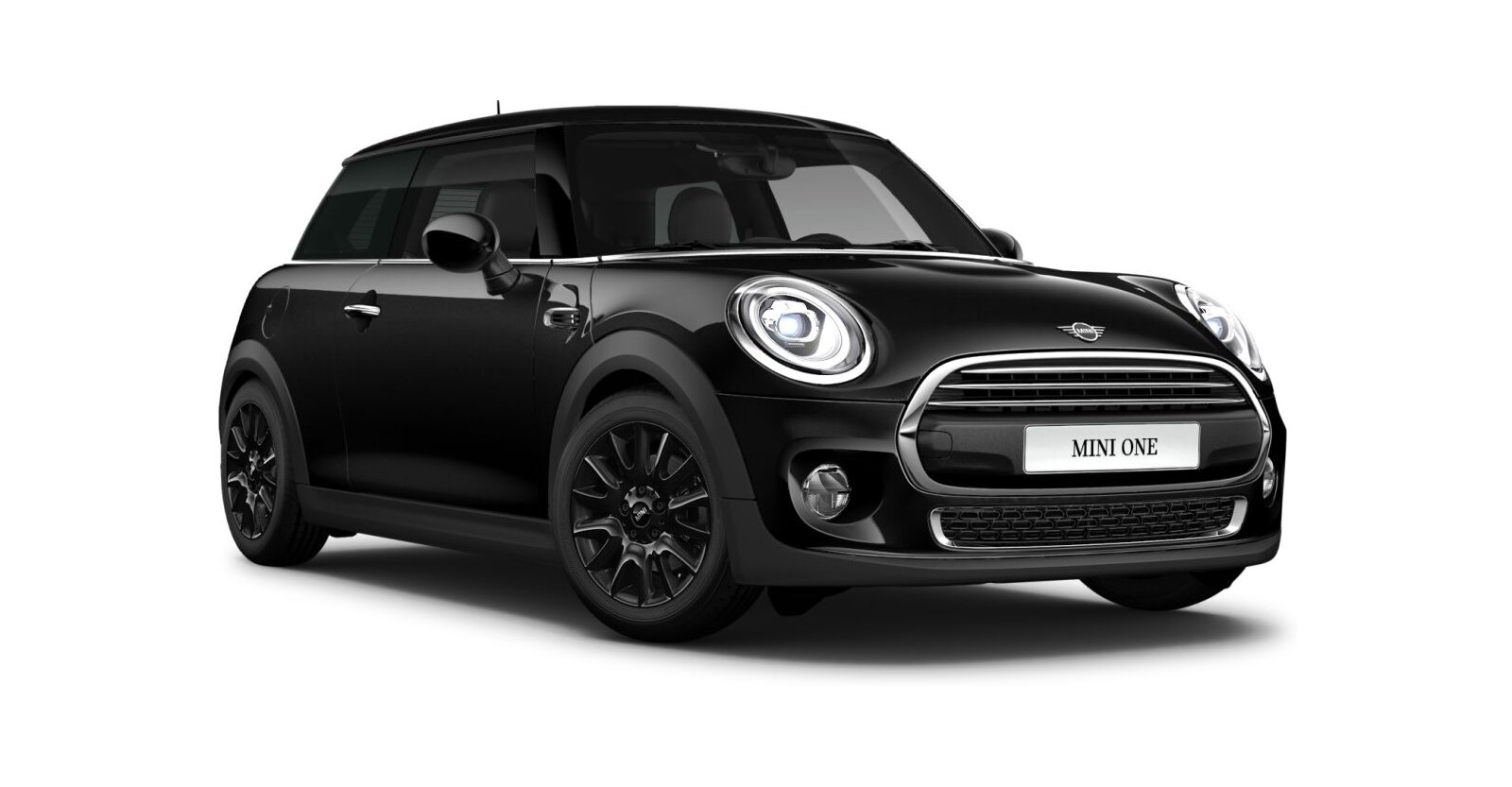 MINI One 3-Türer in Schwarz von vorne MINI One 3-Türer in Schwarz von vorne