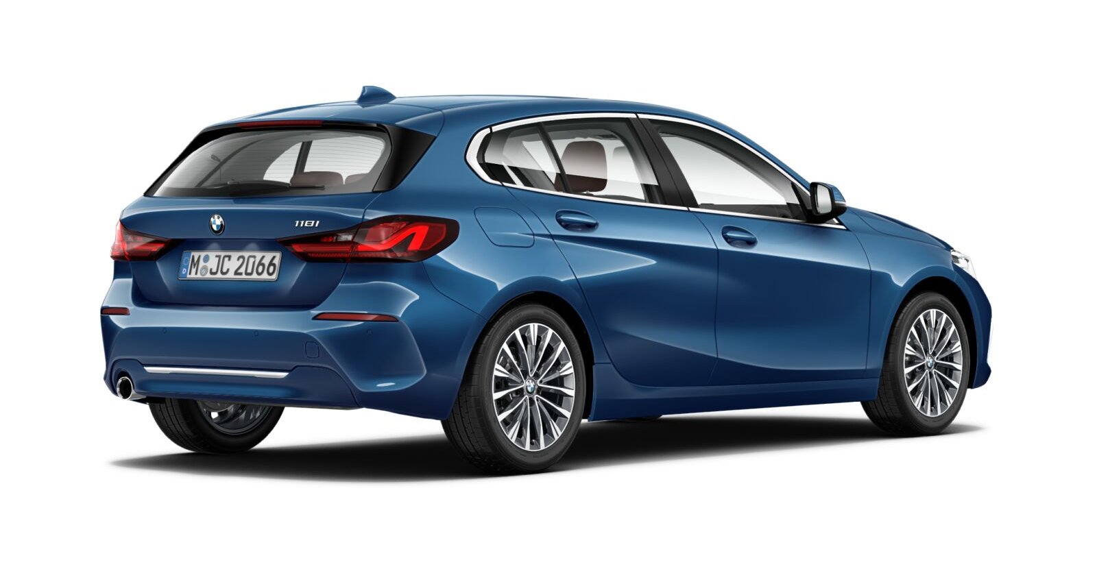 BMW BMW 1er in Blau von hinten BMW BMW 1er in Blau von hinten