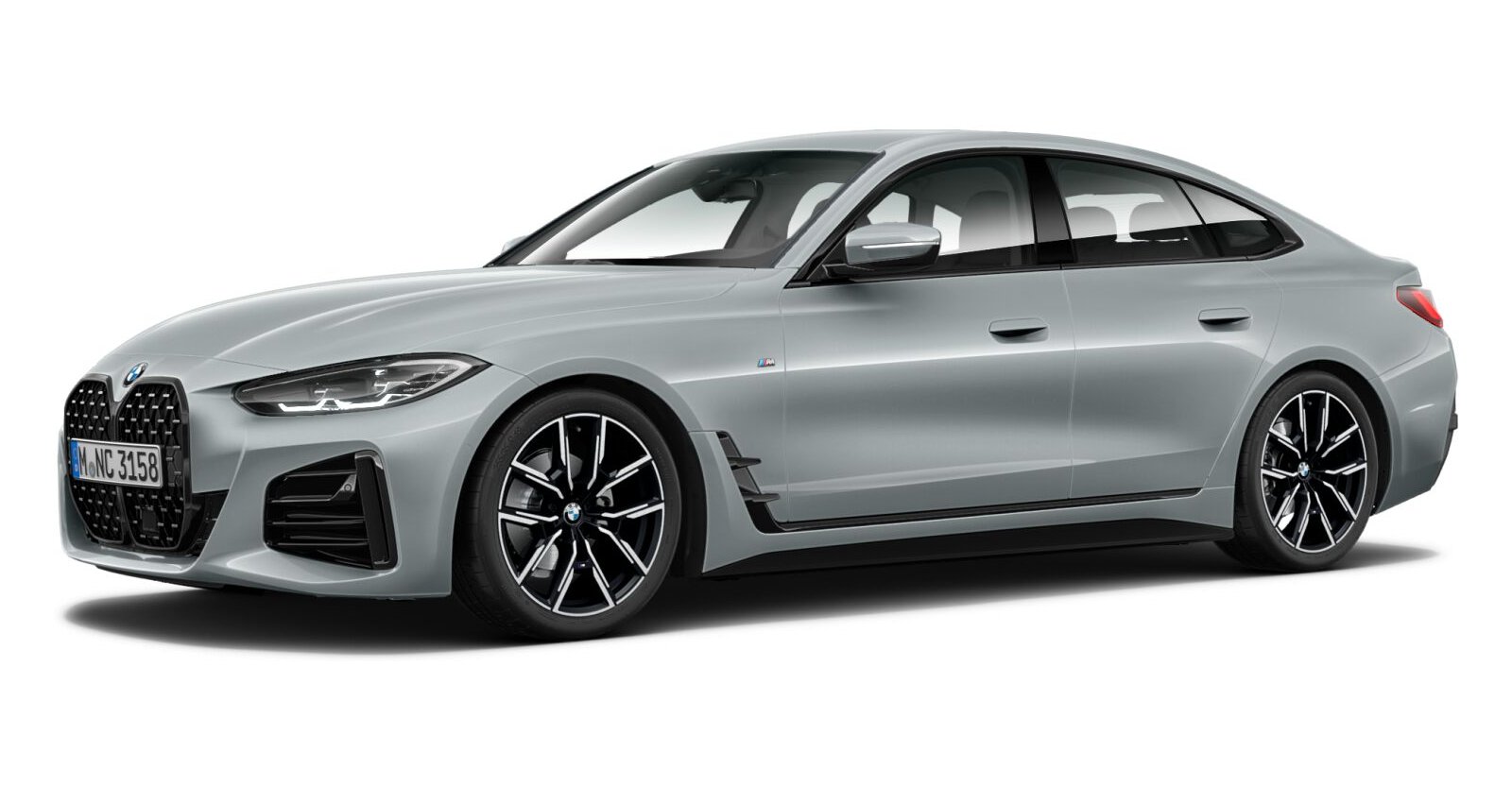 BMW 430i Gran Coupé in Grau von vorne