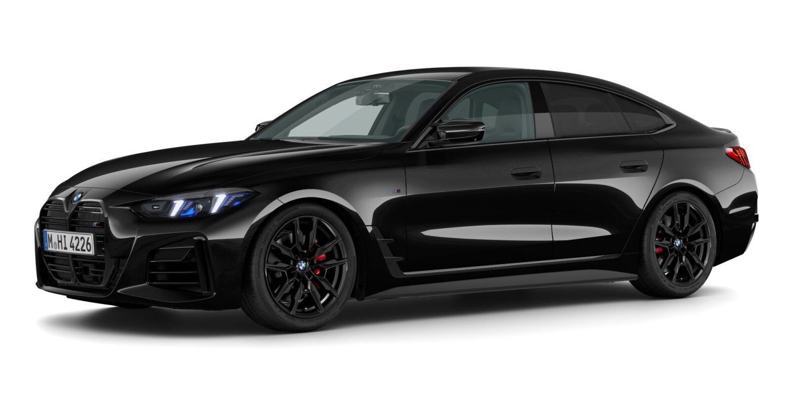 BMW M440i xDrive Gran Coupé in Schwarz von vorne