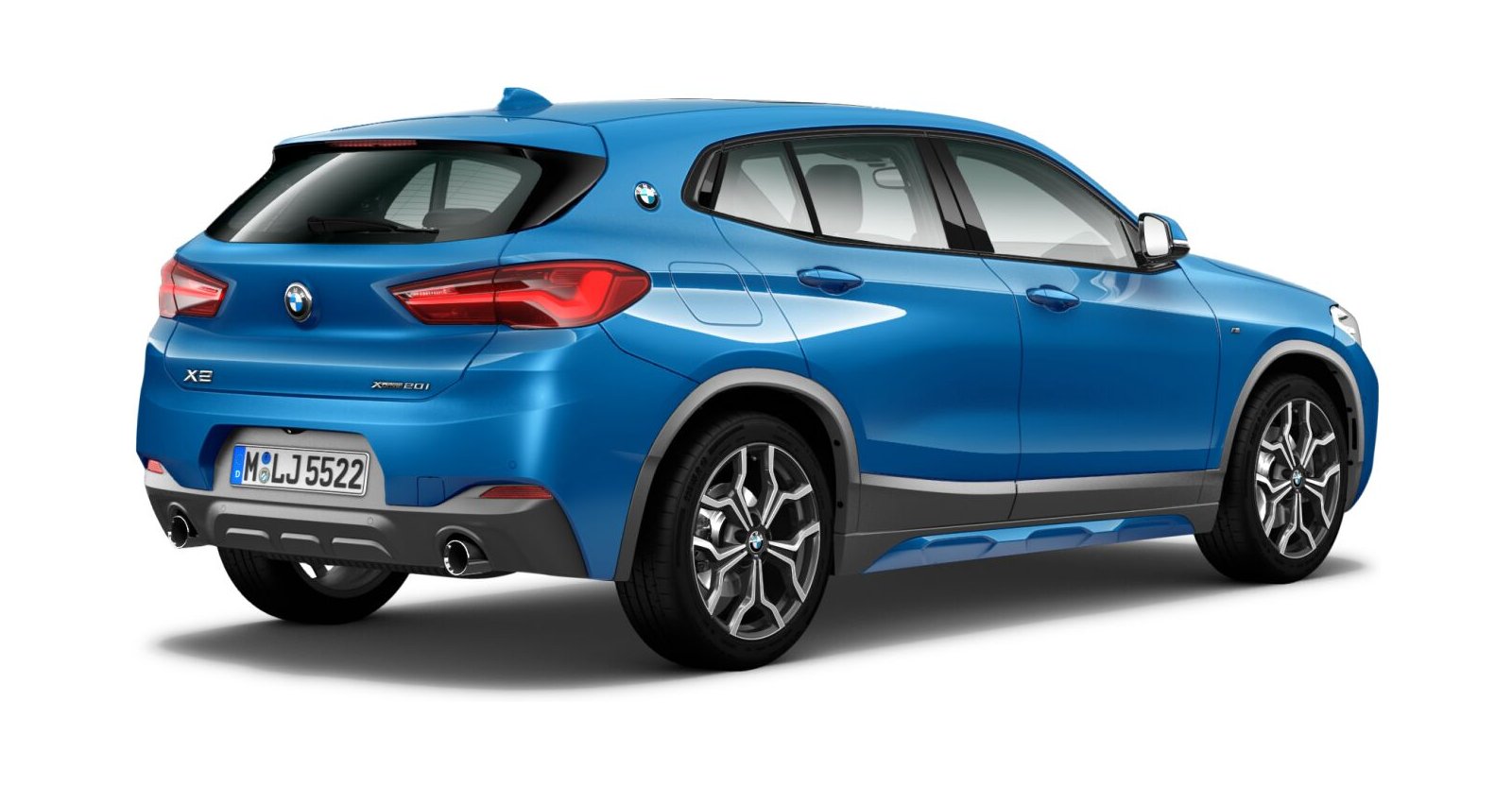 BMW BMW X in Blau von hinten