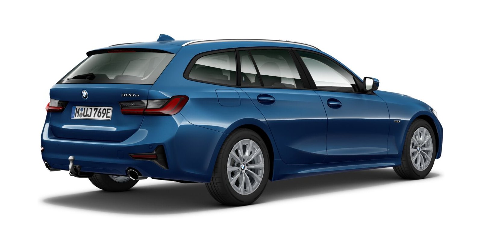 BMW BMW 3er in Blau von hinten BMW BMW 3er in Blau von hinten