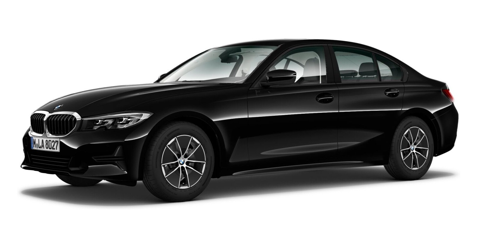 BMW BMW 3er in Schwarz von vorne BMW BMW 3er in Schwarz von vorne