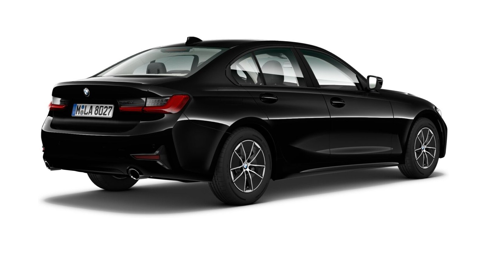 BMW BMW 3er in Schwarz von hinten BMW BMW 3er in Schwarz von hinten