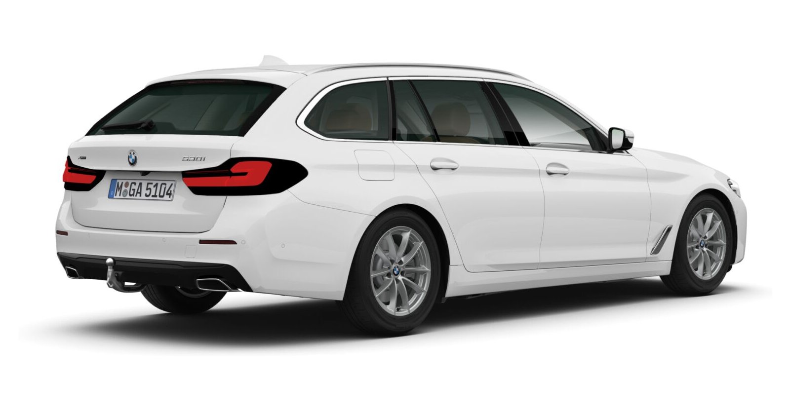 BMW BMW 5er in Weiß von hinten BMW BMW 5er in Weiß von hinten