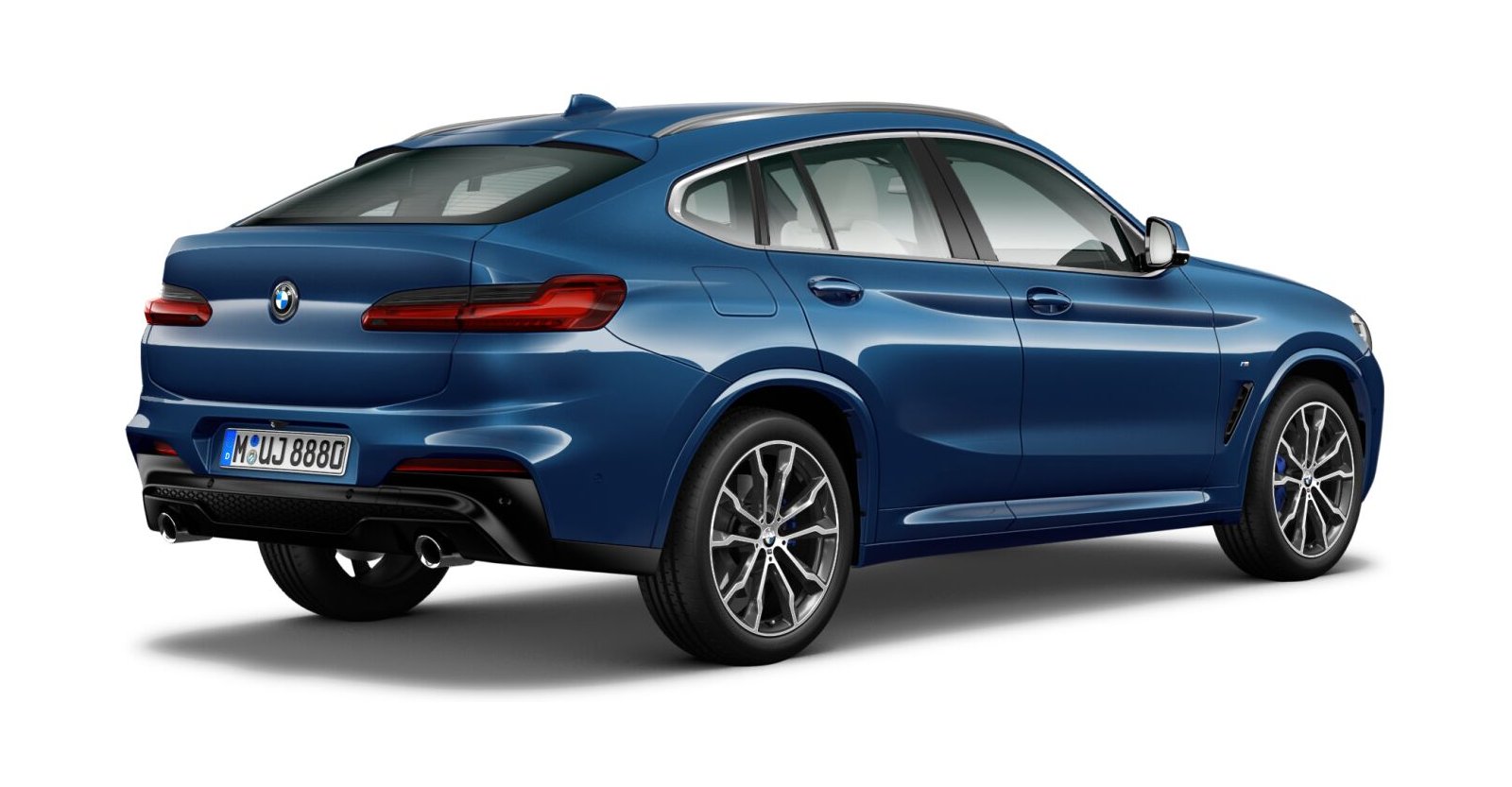 BMW BMW X in Blau von hinten BMW BMW X in Blau von hinten