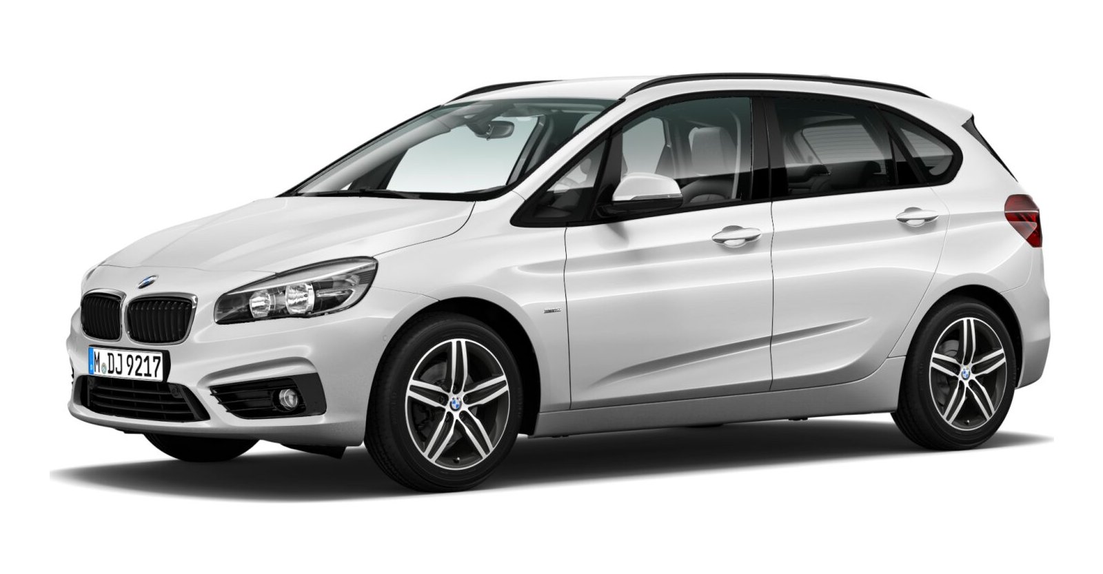 BMW 218d Active Tourer in Weiß von vorne