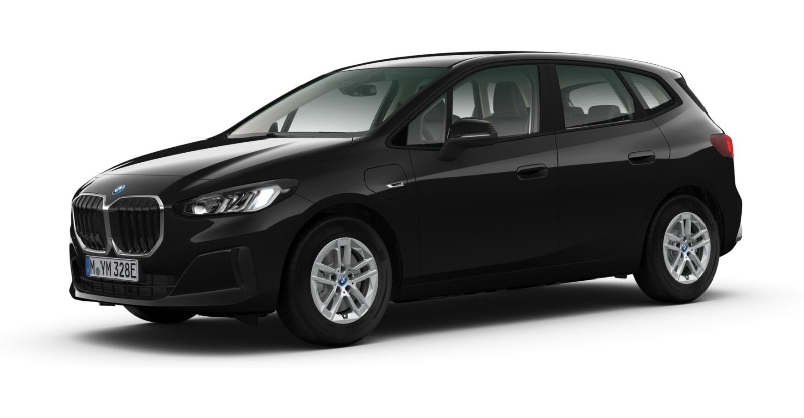 BMW 225e xDrive Active Tourer in Schwarz von vorne BMW 225e xDrive Active Tourer in Schwarz von vorne